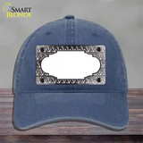 Black White Anchor Scallop Oil Rubbed Novelty License Plate Hat Unconstructed Cotton / Navy