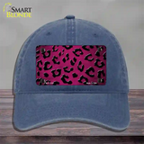 Pink Black Cheetah Oil Rubbed Novelty License Plate Hat Unconstructed Cotton / Navy