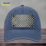 Gray White Small Dots Oil Rubbed Novelty License Plate Hat Unconstructed Cotton / Navy