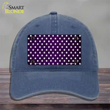 Purple White Small Dots Oil Rubbed Novelty License Plate Hat Unconstructed Cotton / Navy