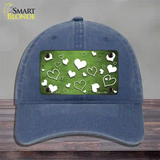 Lime Green White Love Oil Rubbed Novelty License Plate Hat Unconstructed Cotton / Navy