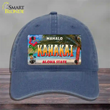 Kahakai Hawaii State Novelty License Plate Hat Unconstructed Cotton / Navy