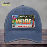 Wailele Hawaii State Novelty License Plate Hat Unconstructed Cotton / Navy