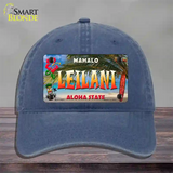 Leilani Hawaii State Novelty License Plate Hat Unconstructed Cotton / Navy