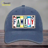 Family License Plate Art Wood Novelty License Plate Hat Unconstructed Cotton / Navy