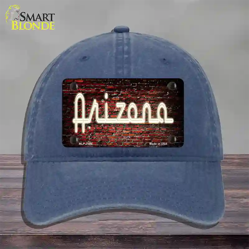 Arizona Neon Brick Novelty License Plate Hat Unconstructed Cotton / Navy