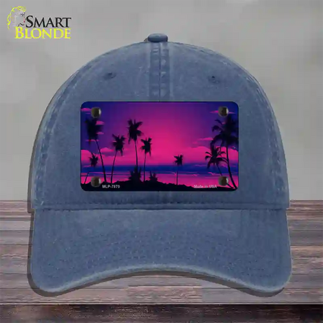 Sunset Pink Novelty License Plate Hat Unconstructed Cotton / Navy