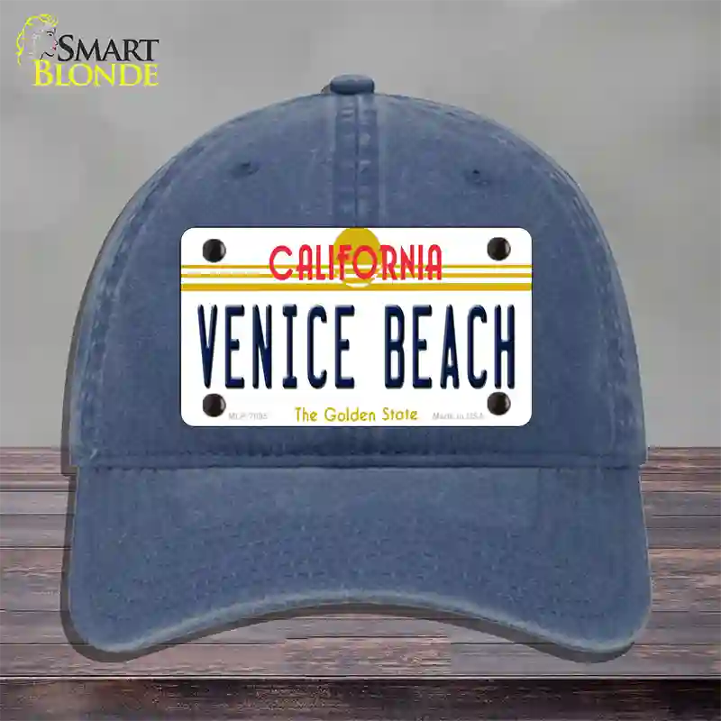 Venice Beach California Novelty License Plate Hat Unconstructed Cotton / Navy