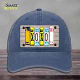 XOXO License Plate Art Novelty License Plate Hat Unconstructed Cotton / Navy