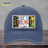 Strength Wood License Plate Art Novelty License Plate Hat Unconstructed Cotton / Navy