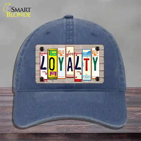 Loyalty Wood License Plate Art Novelty License Plate Hat Unconstructed Cotton / Navy