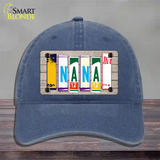 Nana Wood License Plate Art Novelty License Plate Hat Unconstructed Cotton / Navy