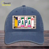 Papa Wood License Plate Art Novelty License Plate Hat Unconstructed Cotton / Navy