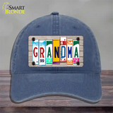 Grandma Wood License Plate Art Novelty License Plate Hat Unconstructed Cotton / Navy