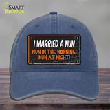 I Married A Nun Novelty License Plate Hat Unconstructed Cotton / Navy