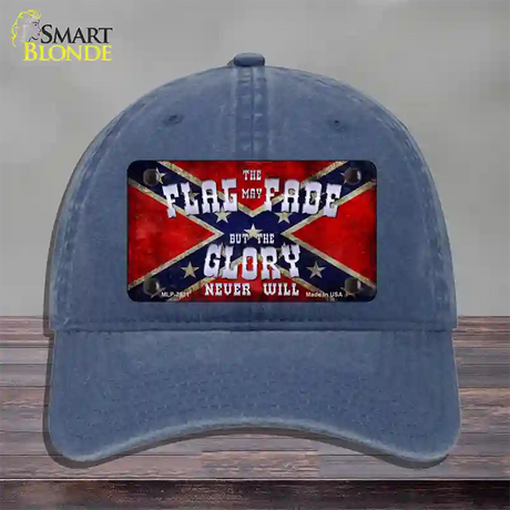 Flag May Fade Novelty License Plate Hat Unconstructed Cotton / Navy