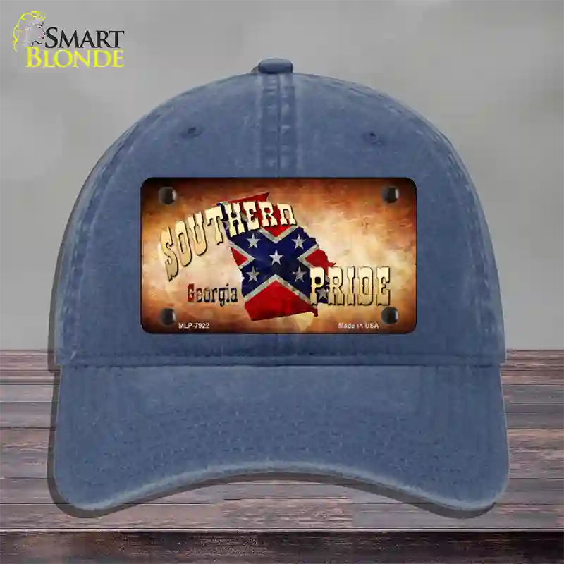 Southern Pride Georgia Novelty License Plate Hat Unconstructed Cotton / Navy