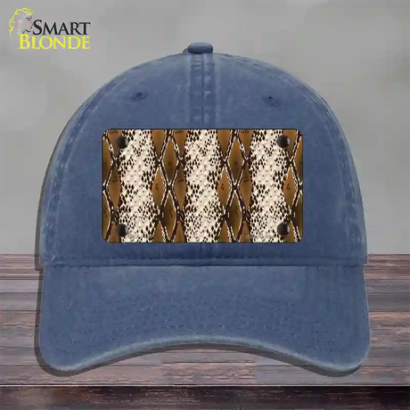 Snake Print Novelty License Plate Hat Unconstructed Cotton / Navy