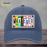 Whatever Wood License Plate Art Novelty License Plate Hat Unconstructed Cotton / Navy