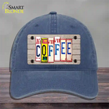 Coffee Wood License Plate Art Novelty License Plate Hat Unconstructed Cotton / Navy