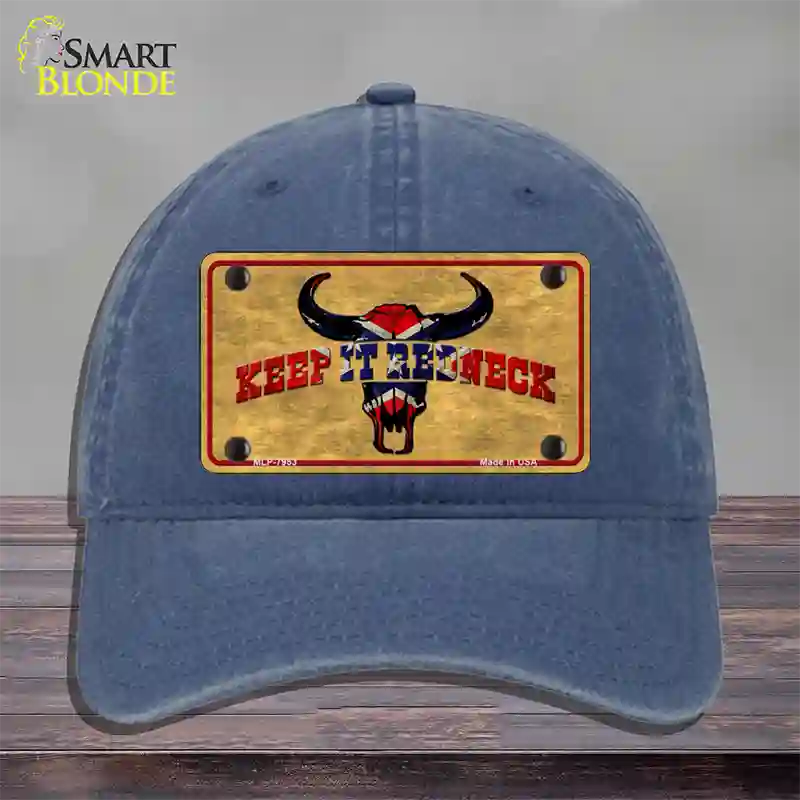 Keep It Redneck Novelty License Plate Hat Unconstructed Cotton / Navy