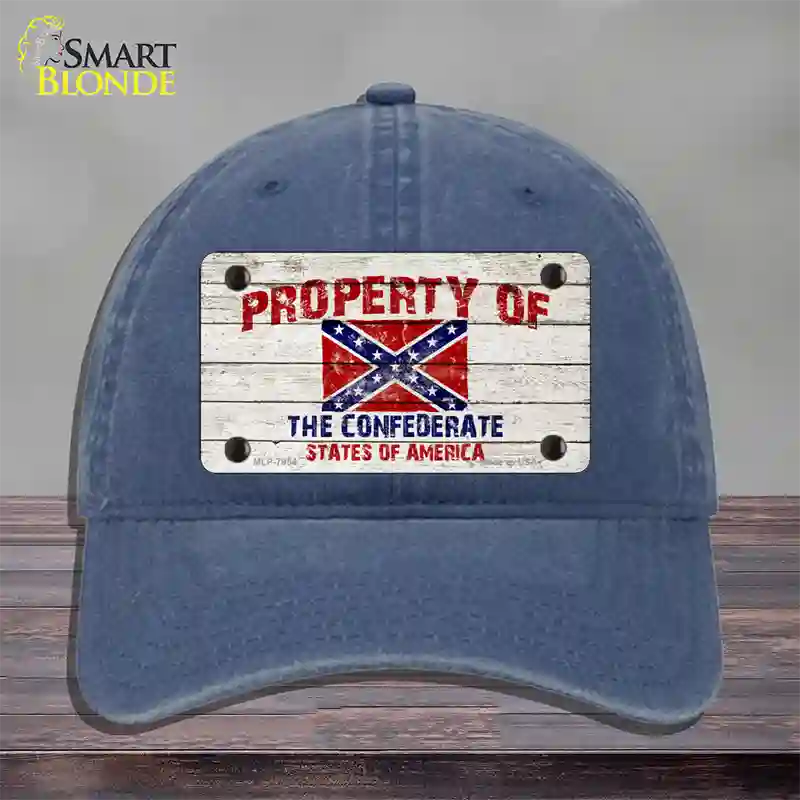 Property Of Confederate States Novelty License Plate Hat Unconstructed Cotton / Navy