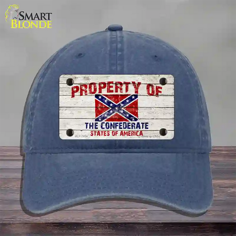 Property Of Confederate States Novelty License Plate Hat Unconstructed Cotton / Navy