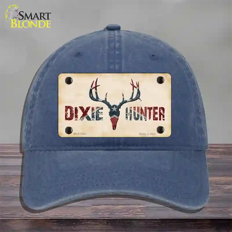 Dixie Hunter Novelty License Plate Hat Unconstructed Cotton / Navy