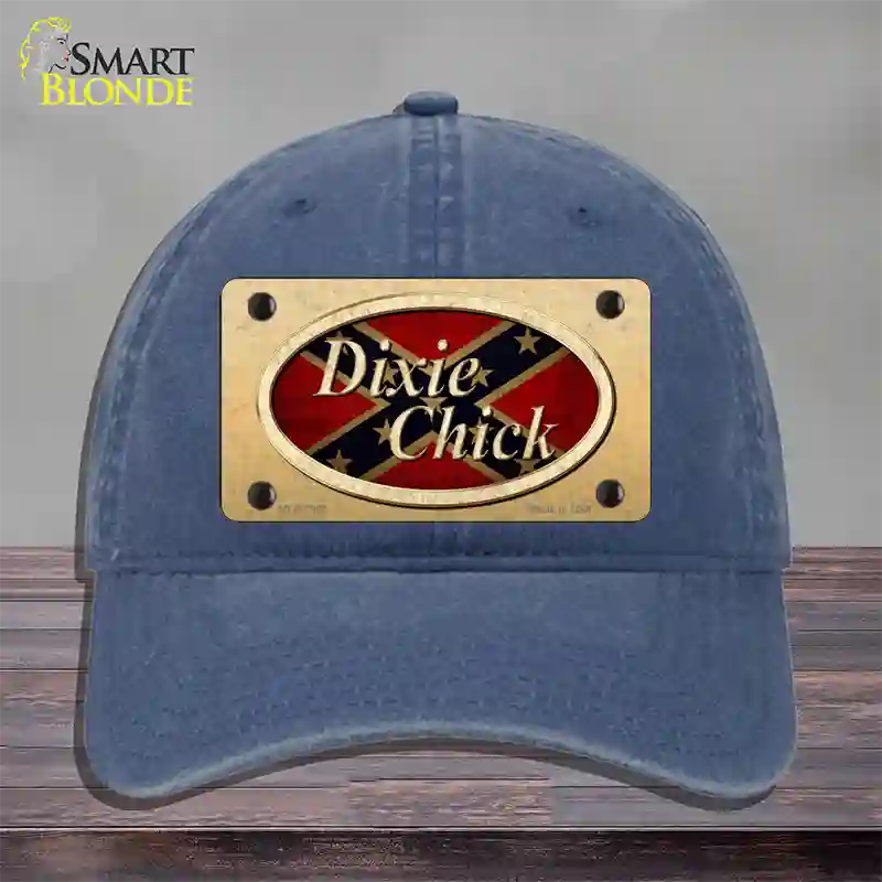 Dixie Chick Confederate Novelty License Plate Hat Unconstructed Cotton / Navy