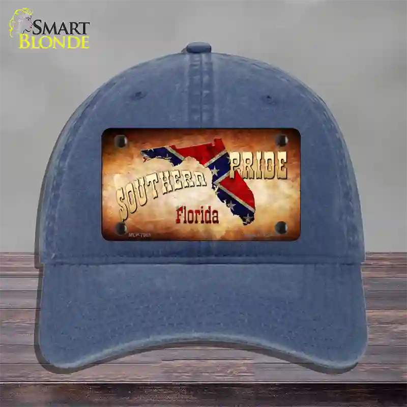 Southern Pride Florida Novelty License Plate Hat Unconstructed Cotton / Navy