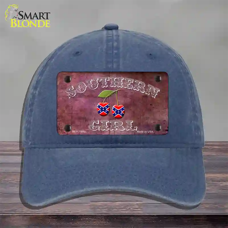 Southern Girl Novelty License Plate Hat Unconstructed Cotton / Navy