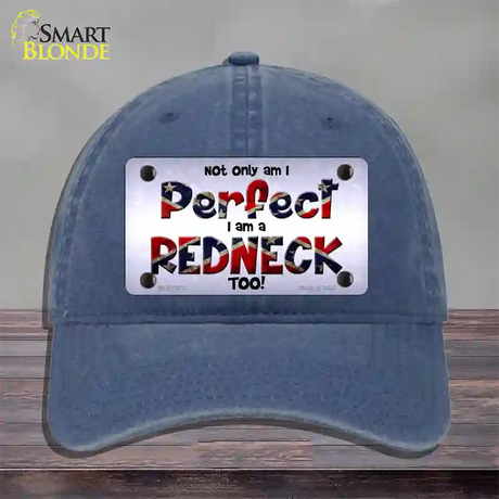 Perfect Redneck Novelty License Plate Hat Unconstructed Cotton / Navy