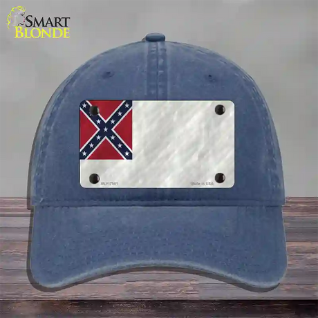 Second Confederate Flag Novelty License Plate Hat Unconstructed Cotton / Navy