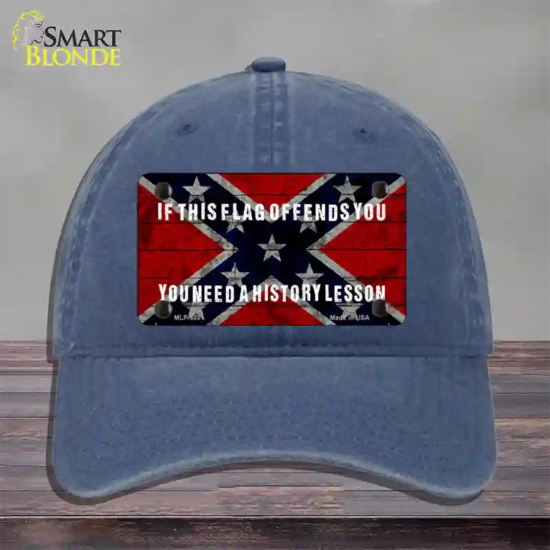 History Lesson Novelty License Plate Hat Unconstructed Cotton / Navy