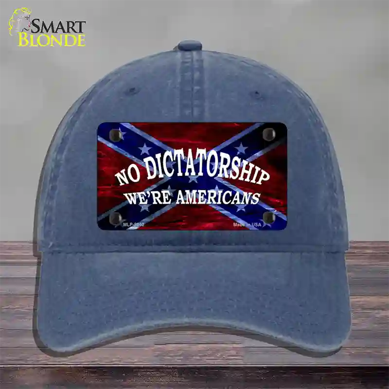 No Dictatorship Novelty License Plate Hat Unconstructed Cotton / Navy