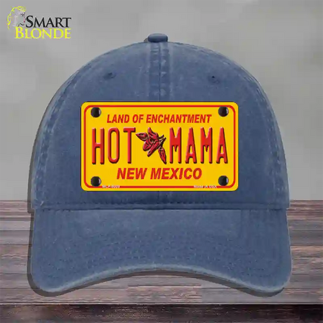 New Mexico Hot Mama Novelty License Plate Hat Unconstructed Cotton / Navy