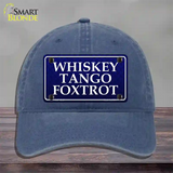 Whiskey Tango Foxtrot Novelty License Plate Hat Unconstructed Cotton / Navy