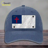 Christian Flag Novelty License Plate Hat Unconstructed Cotton / Navy