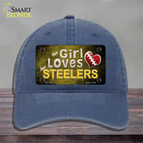 This Girl Loves Her Steelers Novelty License Plate Hat Unconstructed Cotton / Navy