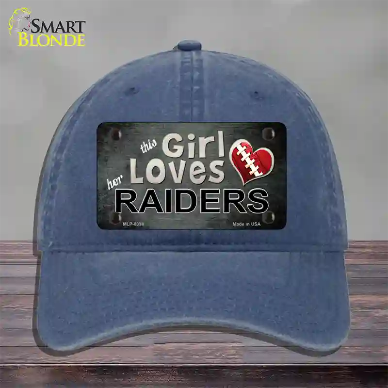 This Girl Loves Her Raiders Novelty License Plate Hat Unconstructed Cotton / Navy