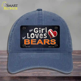 This Girl Loves Her Bears Novelty License Plate Hat Unconstructed Cotton / Navy