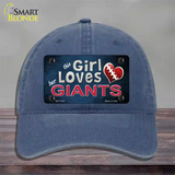 This Girl Loves Her Giants Novelty License Plate Hat Unconstructed Cotton / Navy