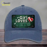 This Girl Loves Her Jets Novelty License Plate Hat Unconstructed Cotton / Navy