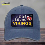 This Girl Loves Her Vikings Novelty License Plate Hat Unconstructed Cotton / Navy