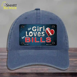 This Girl Loves Her Bills Novelty License Plate Hat Unconstructed Cotton / Navy