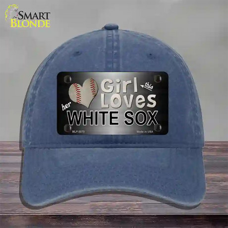 This Girl Loves Her White Sox Novelty License Plate Hat Unconstructed Cotton / Navy