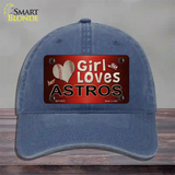 This Girl Loves Her Astros Novelty License Plate Hat Unconstructed Cotton / Navy