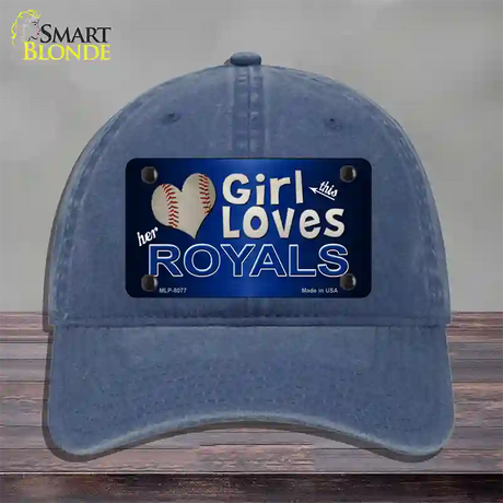 This Girl Loves Her Royals Novelty License Plate Hat Unconstructed Cotton / Navy