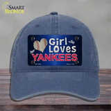 This Girl Loves Her Yankees Novelty License Plate Hat Unconstructed Cotton / Navy