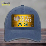 This Girl Loves Her Athletics Novelty License Plate Hat Unconstructed Cotton / Navy